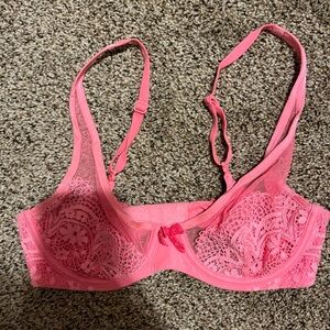 Victoria's Secret Vibrant Pink Lace Bra